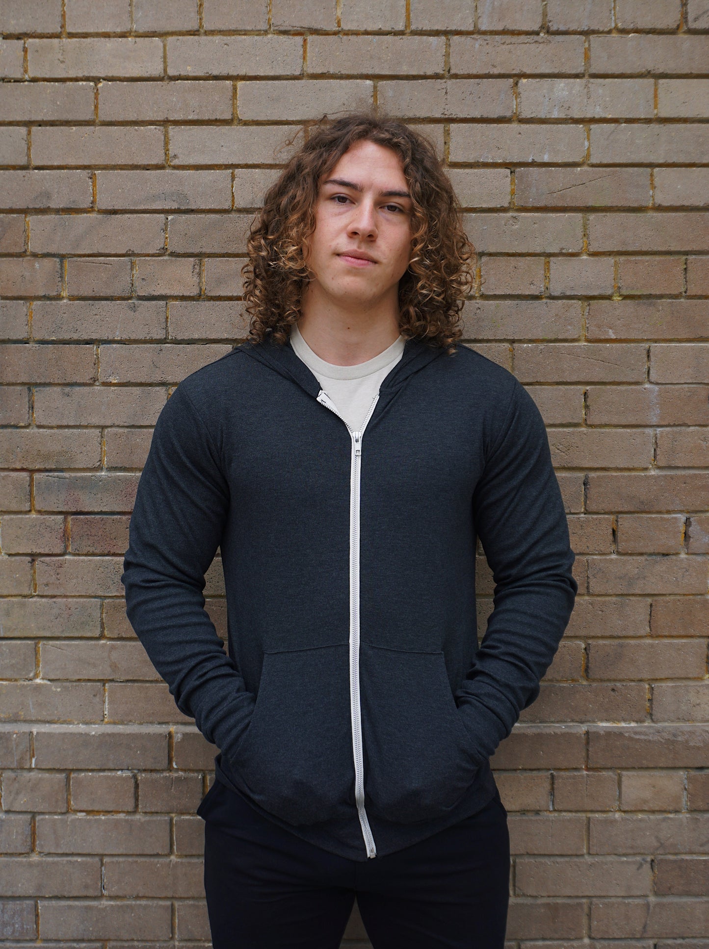 ROLO PREMIUM ZIP FRONT HOODIE CHARCOAL