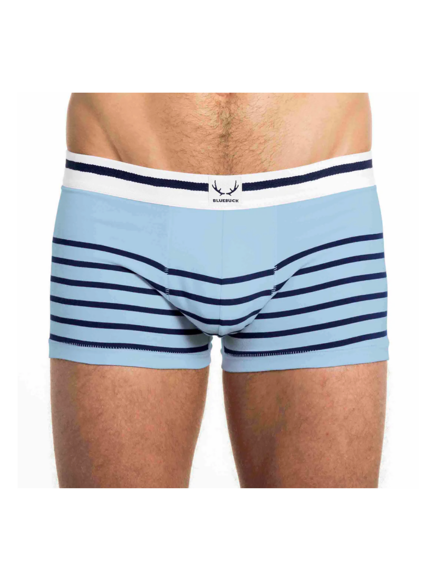 Nautical Trunk Ice Blue - Navy Stripes