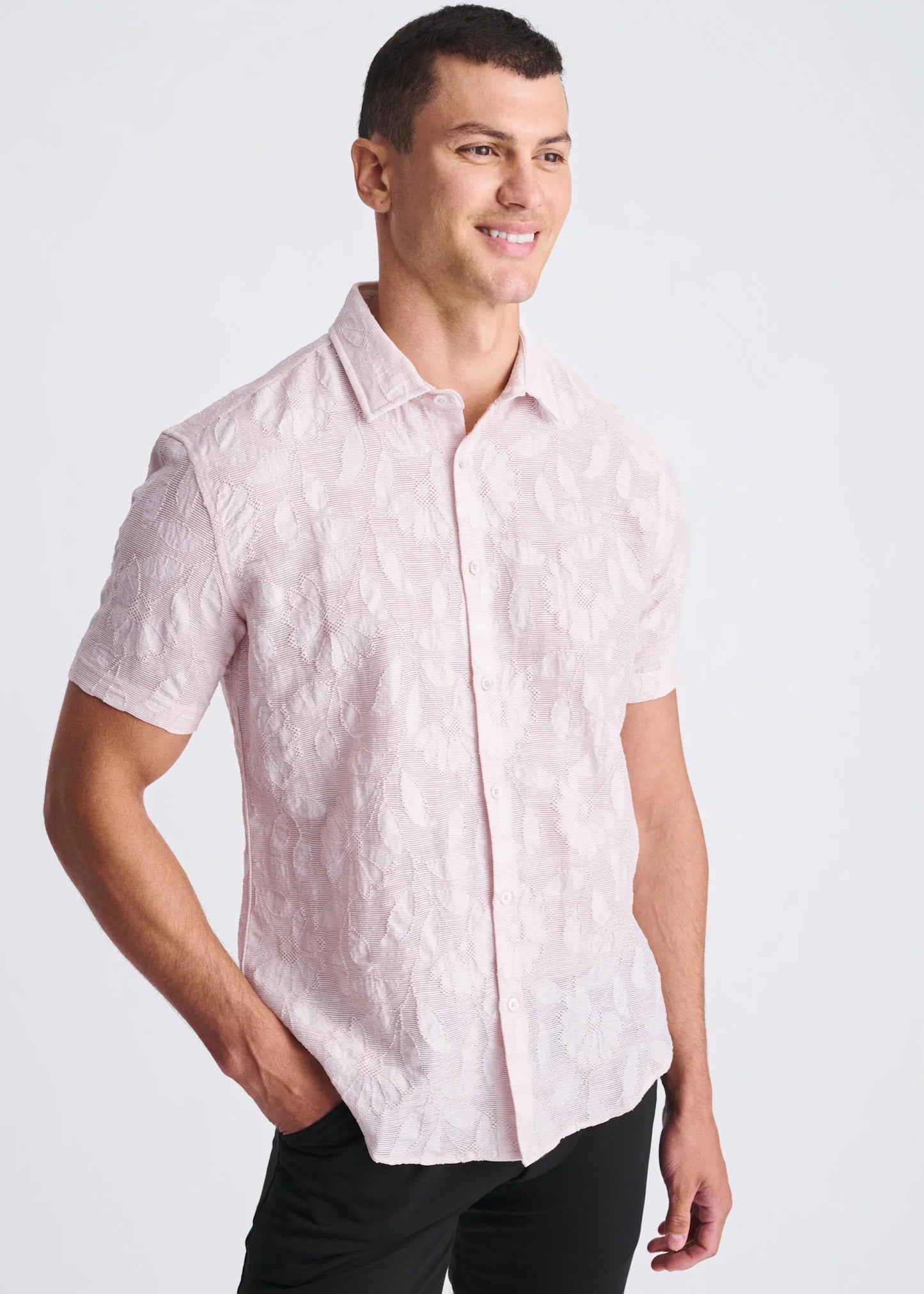 Lightweight Jacquard Short Sleeve Shirt