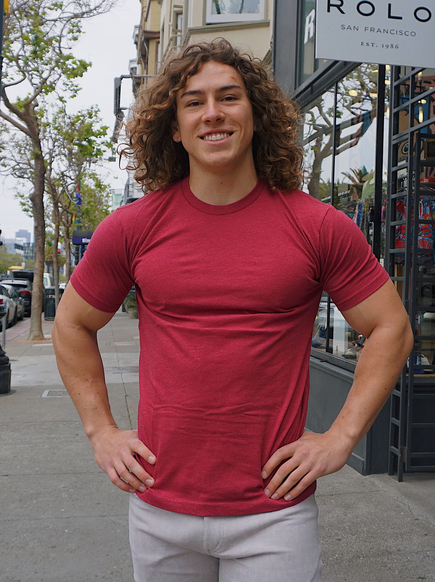 ROLO BASIC CREW NECK T-SHIRT - CARDINAL-