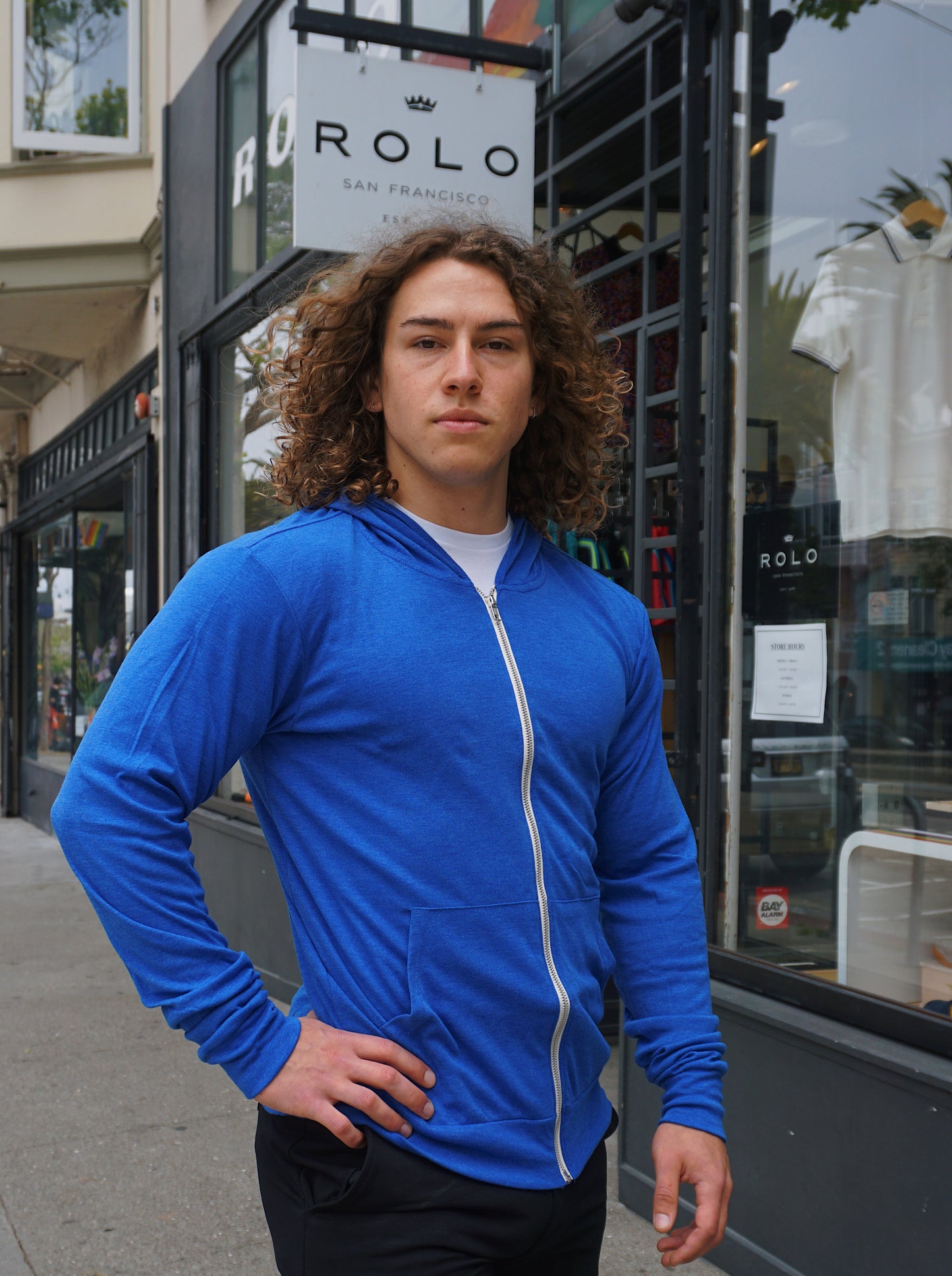 ROLO PREMIUM ZIP FRONT HOODIE ROYAL