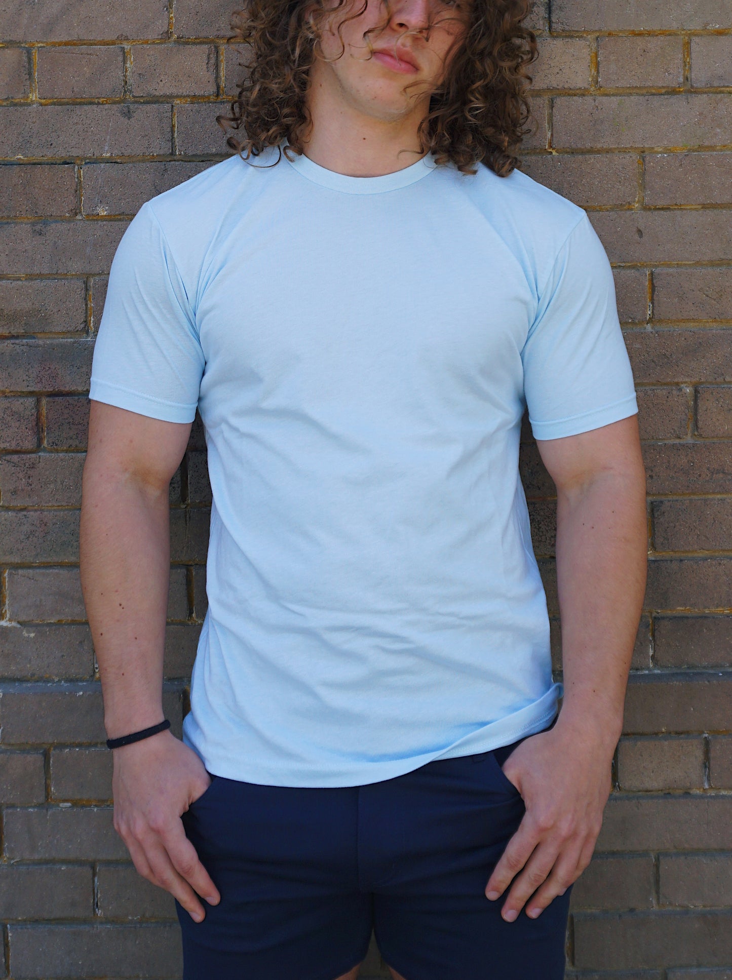 ROLO BASIC CREW NECK T-SHIRT - ICE BLUE-