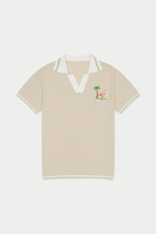 Flamingo Beach Knit Polo