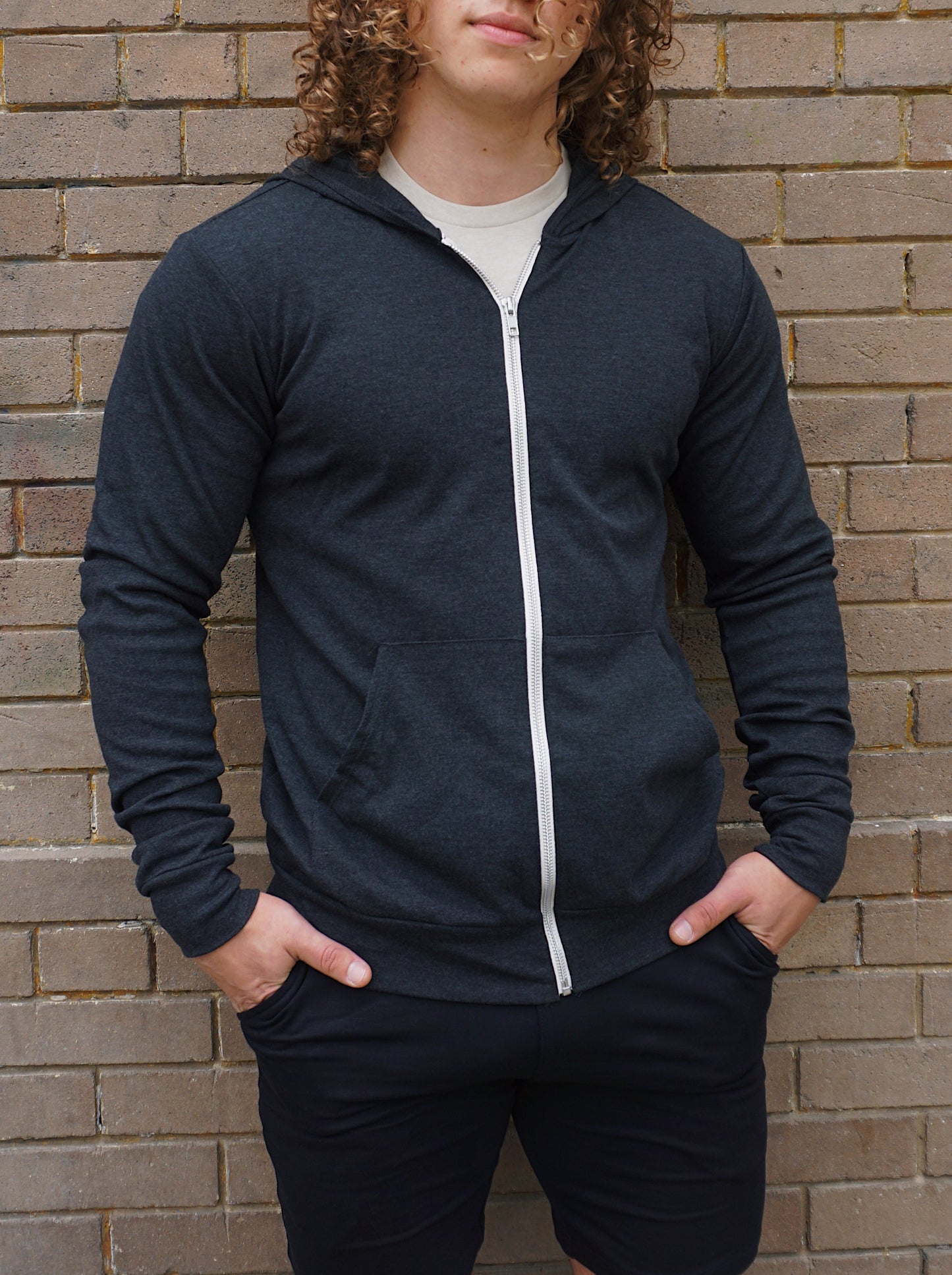 ROLO PREMIUM ZIP FRONT HOODIE CHARCOAL