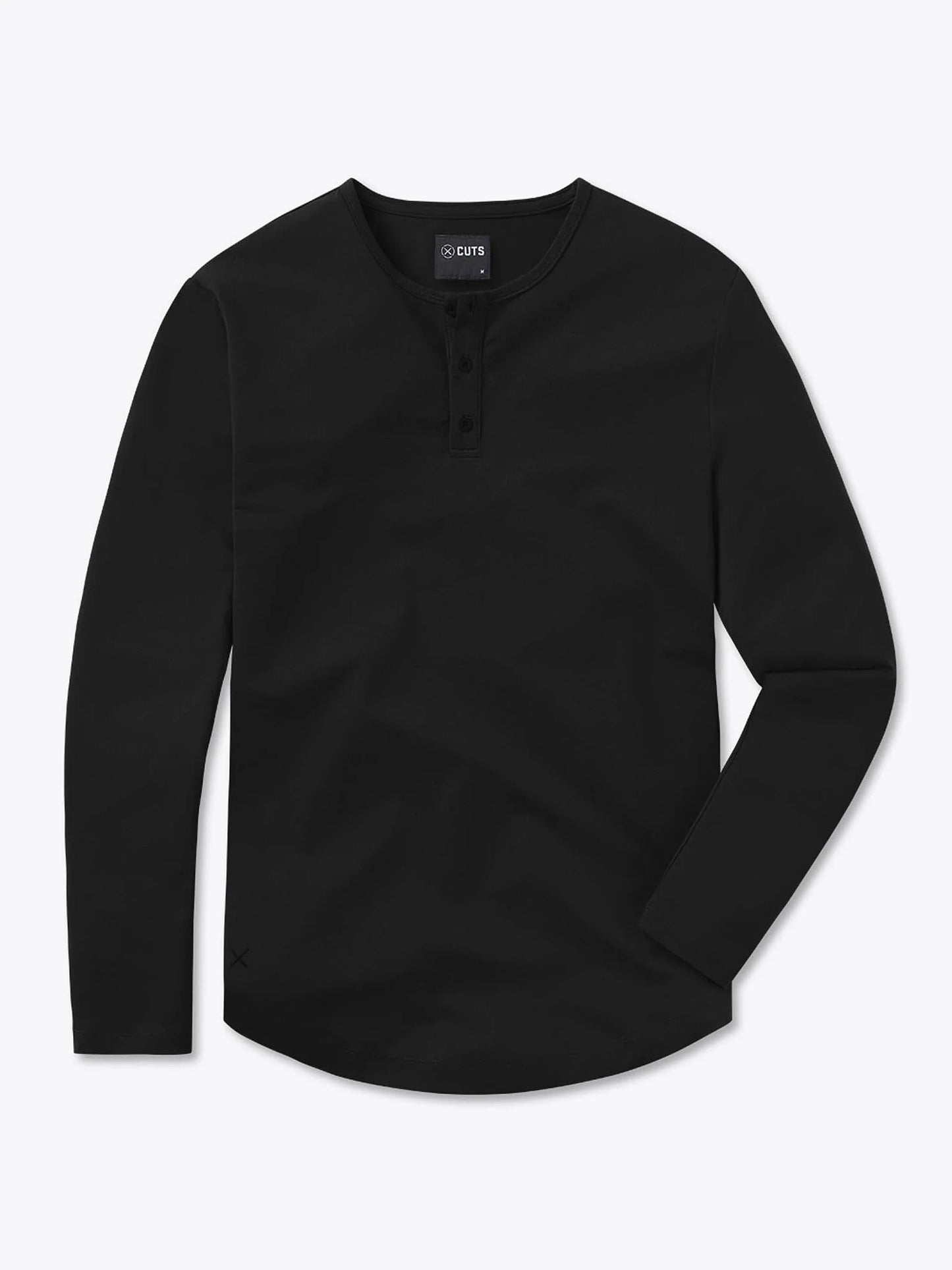 AO Long Sleeve Henley Curve-Hem