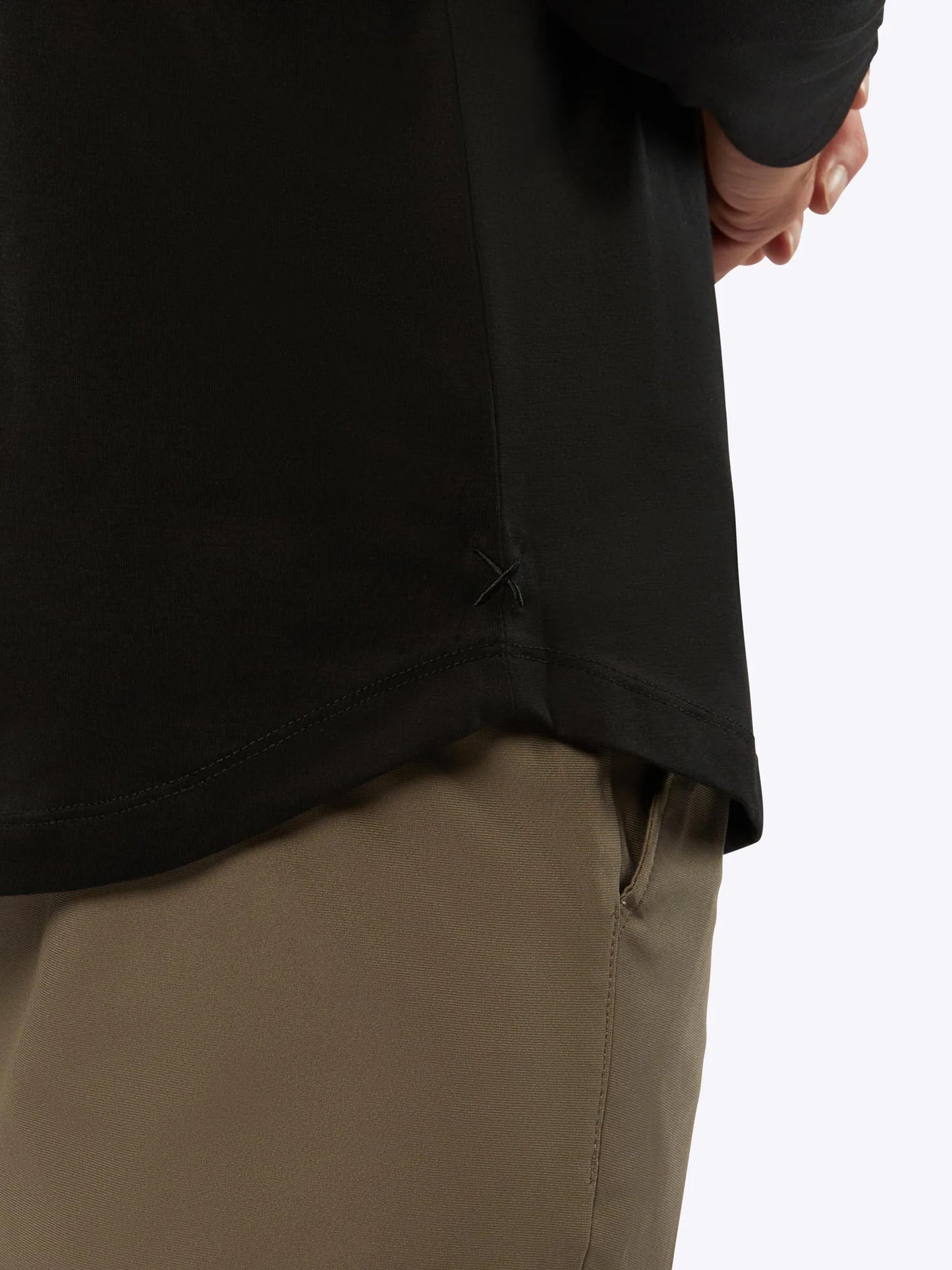 AO Long Sleeve Henley Curve-Hem