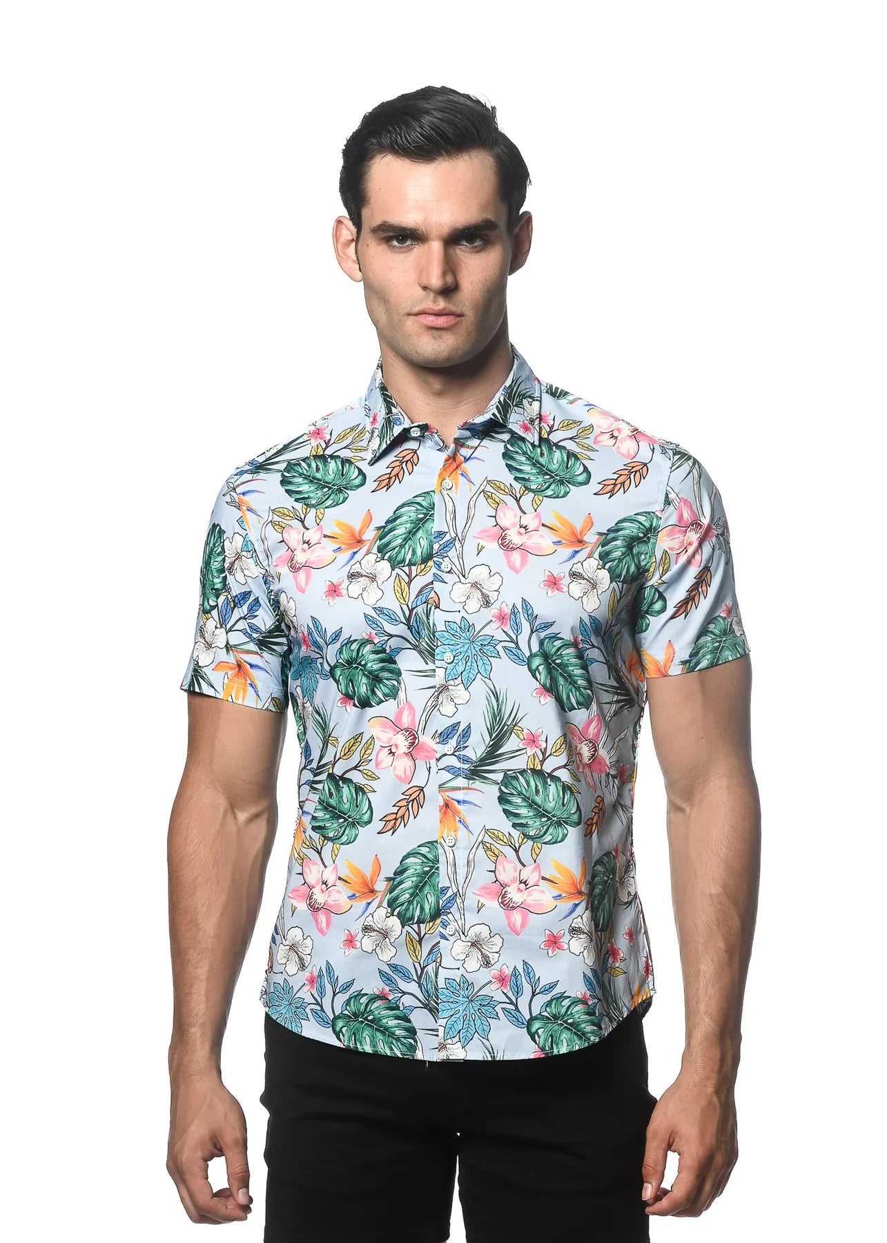 Printed Cotton Tencel S/S Shirt