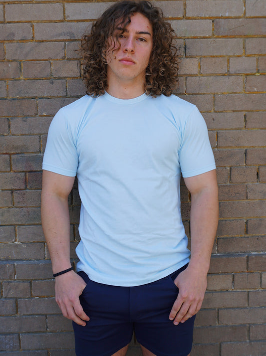 ROLO BASIC CREW NECK T-SHIRT - ICE BLUE