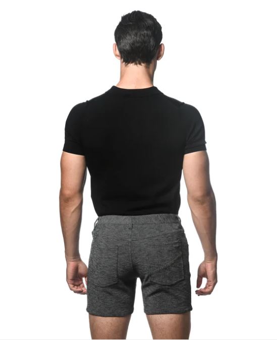 6" Inseam Textured Stretch Knit Jeans Short