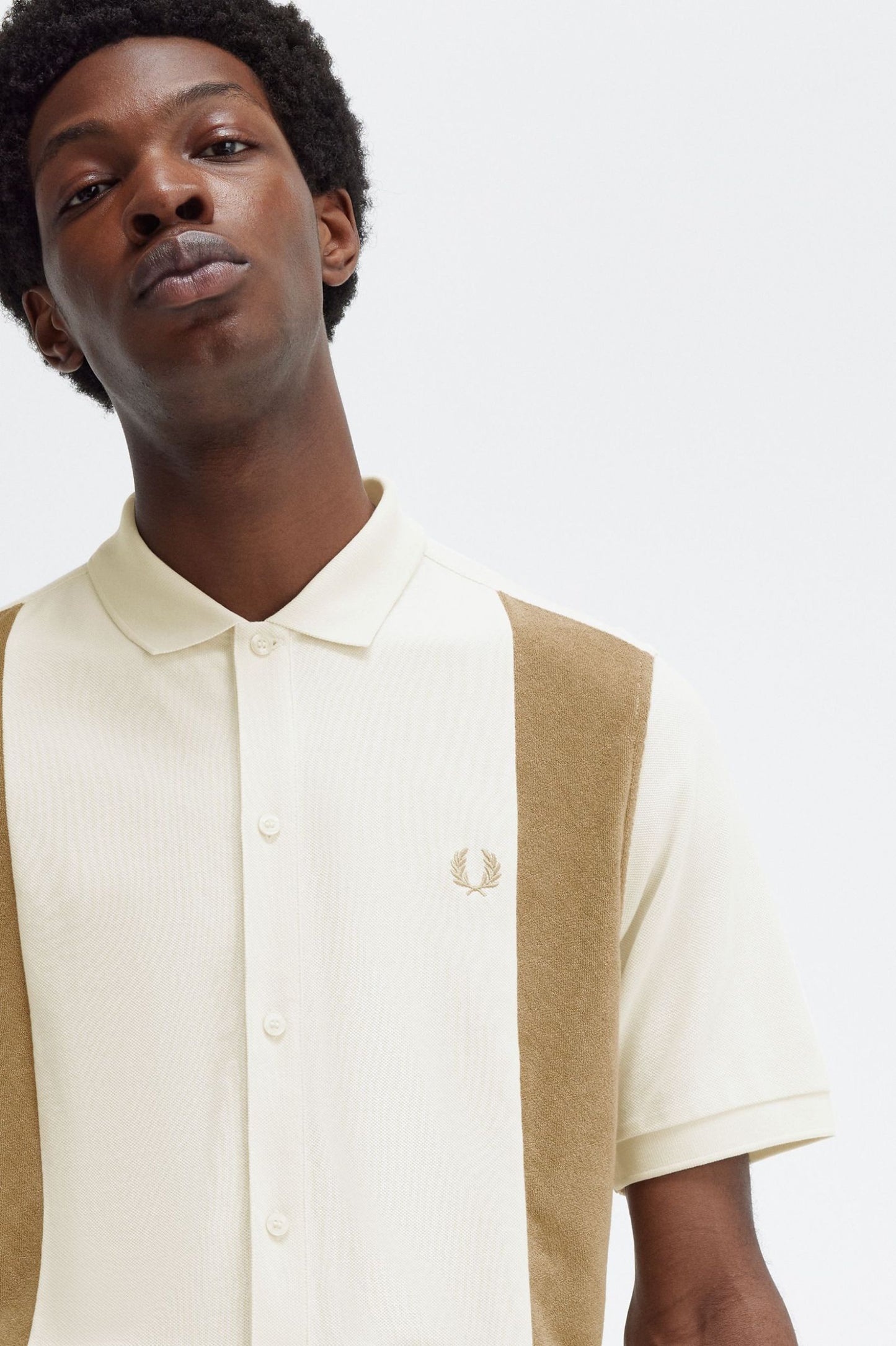 Towelling Panel Polo Shirt
