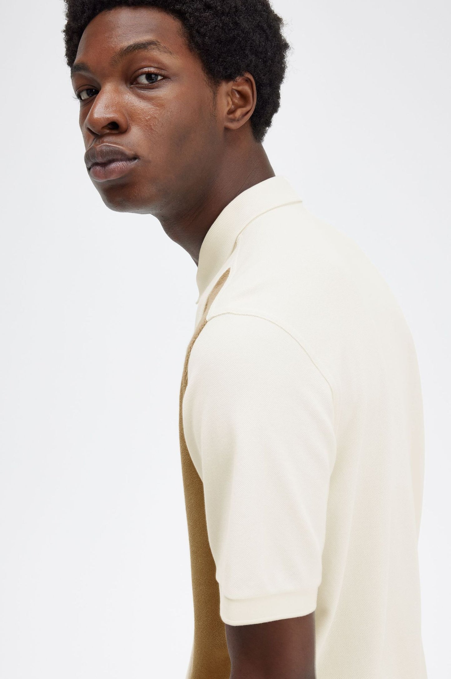 Towelling Panel Polo Shirt