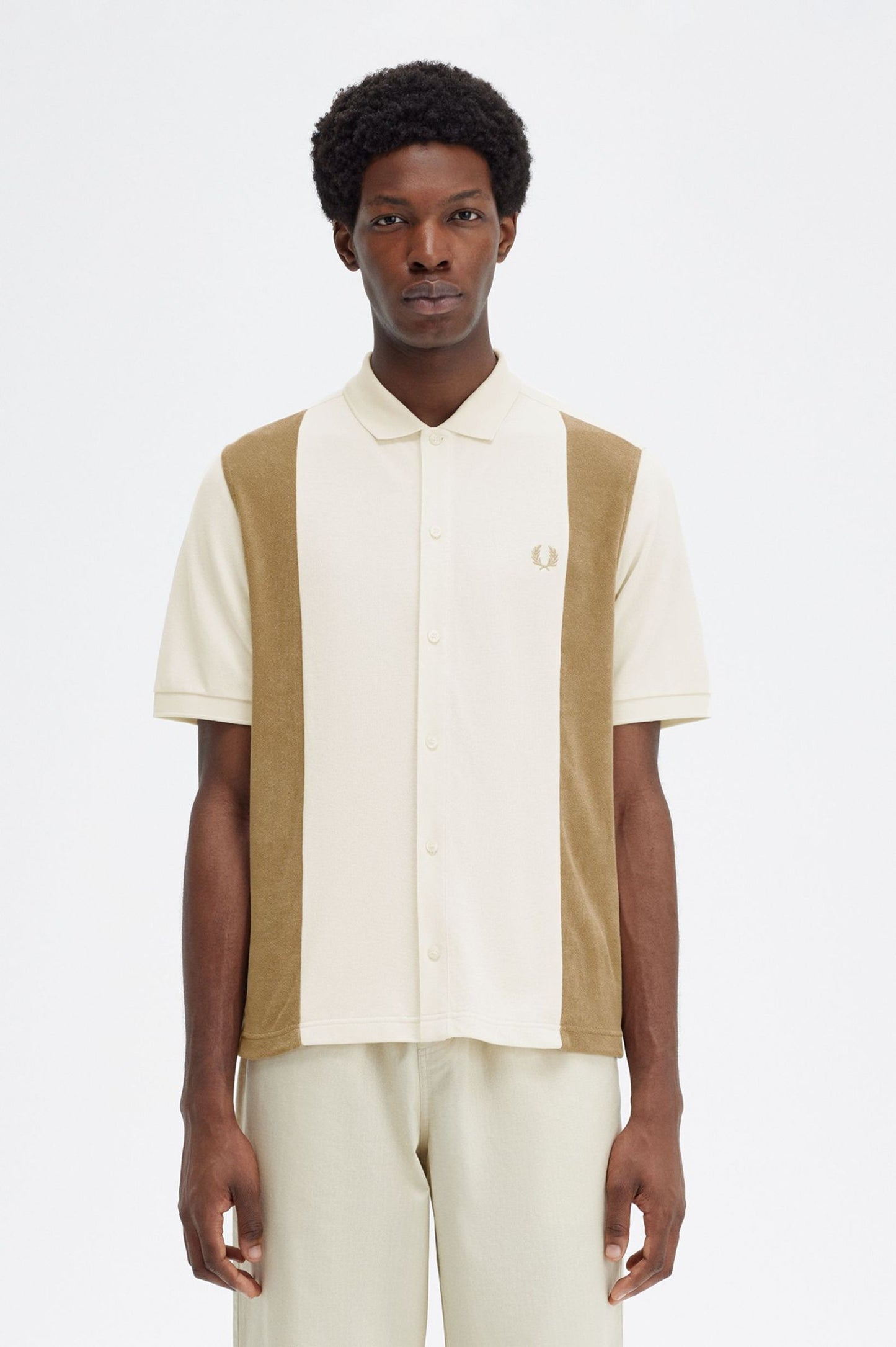 Towelling Panel Polo Shirt