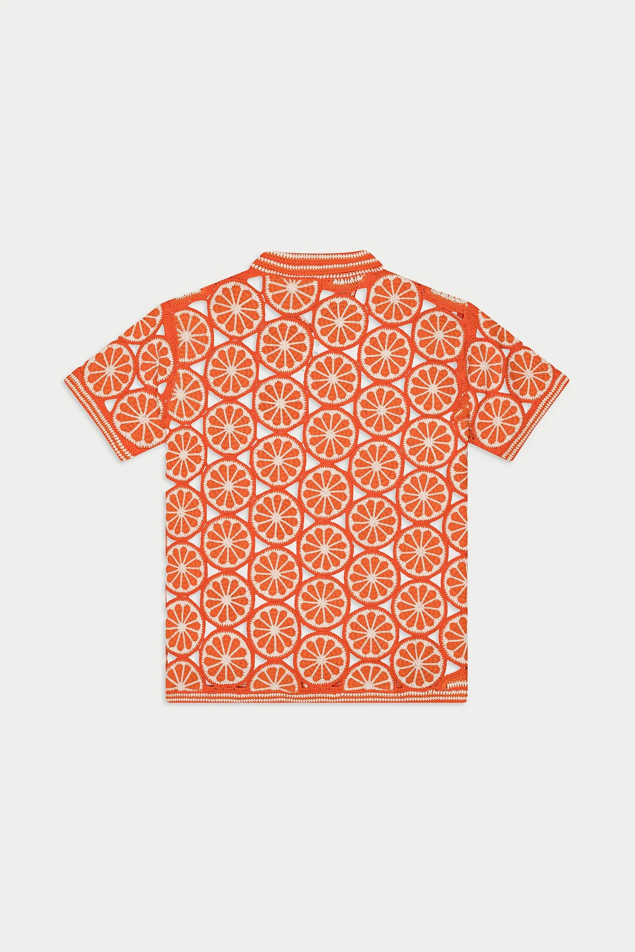 Orange Crochet Knit Shirt