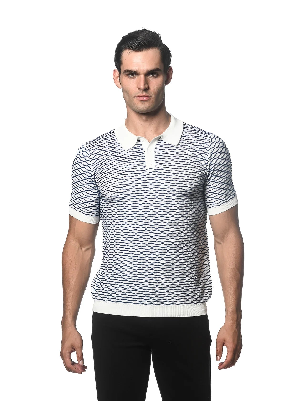 Textured Knitted Polo