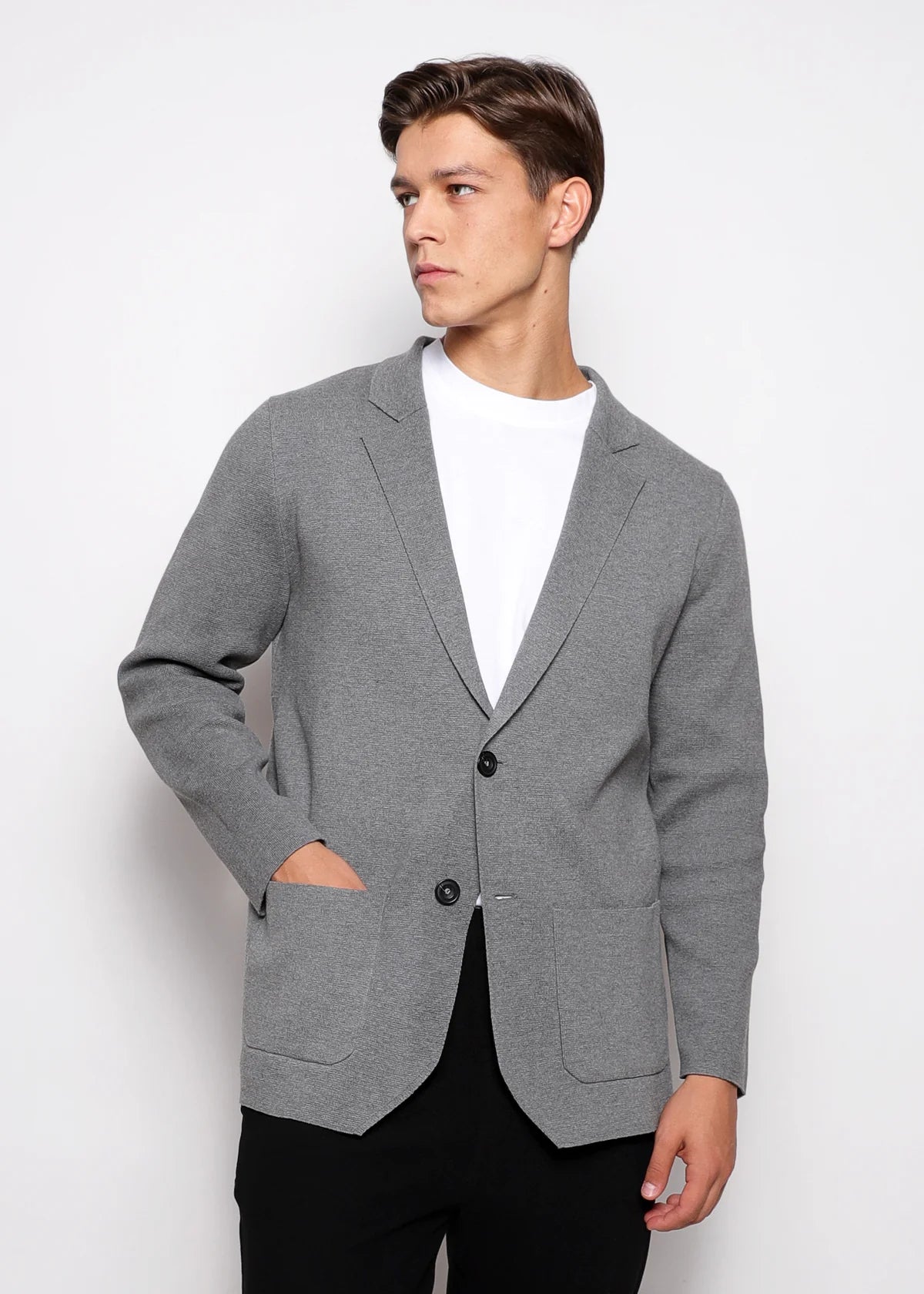 Cotton Deconstructed Knitted Blazer