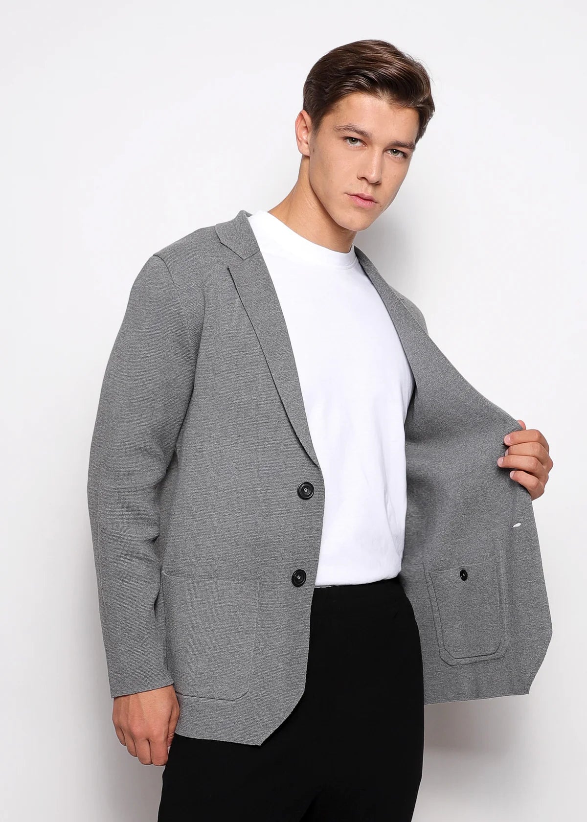 Cotton Deconstructed Knitted Blazer