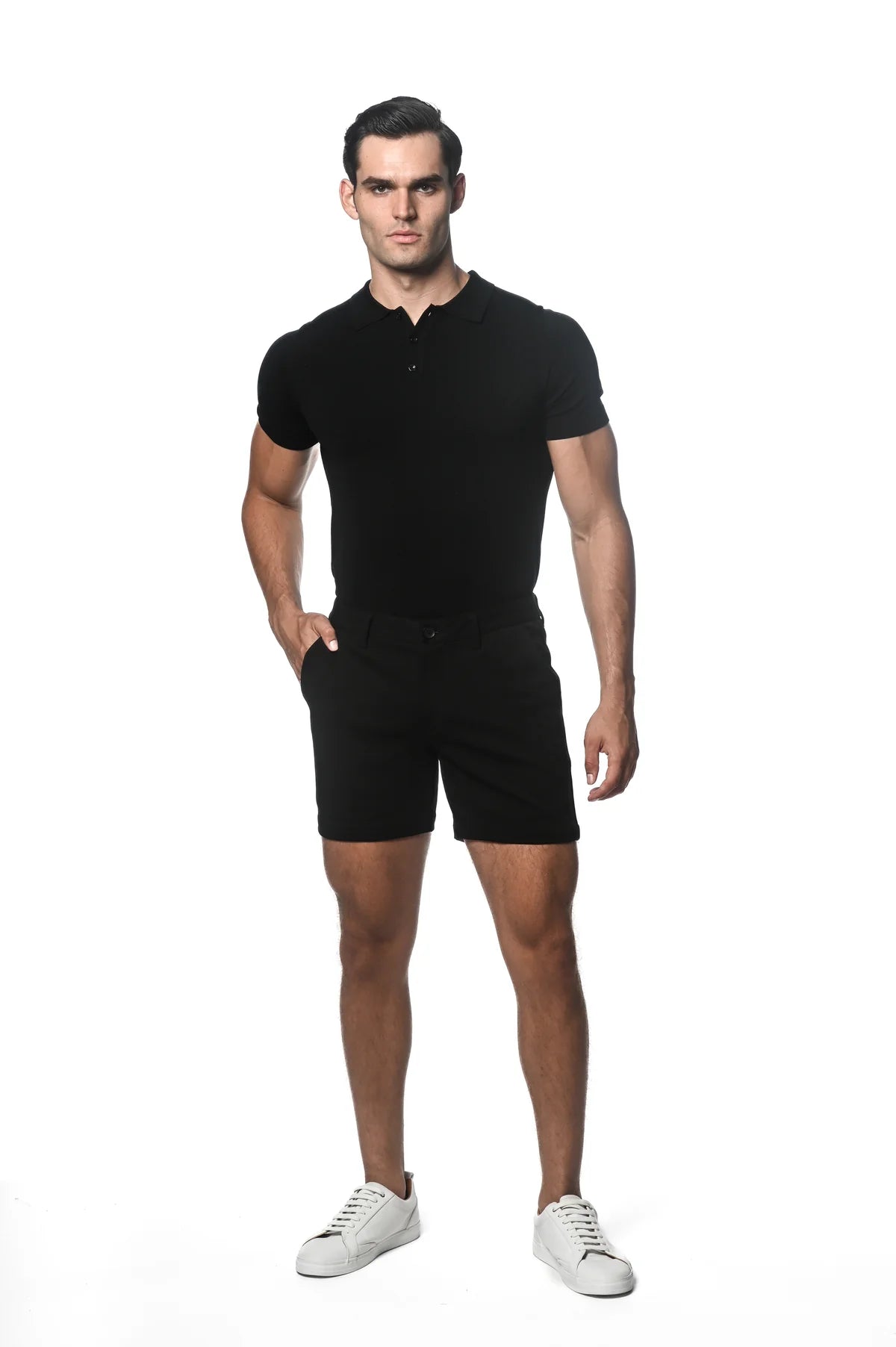 6"Inseam Textured Stretch Knit Chino Short