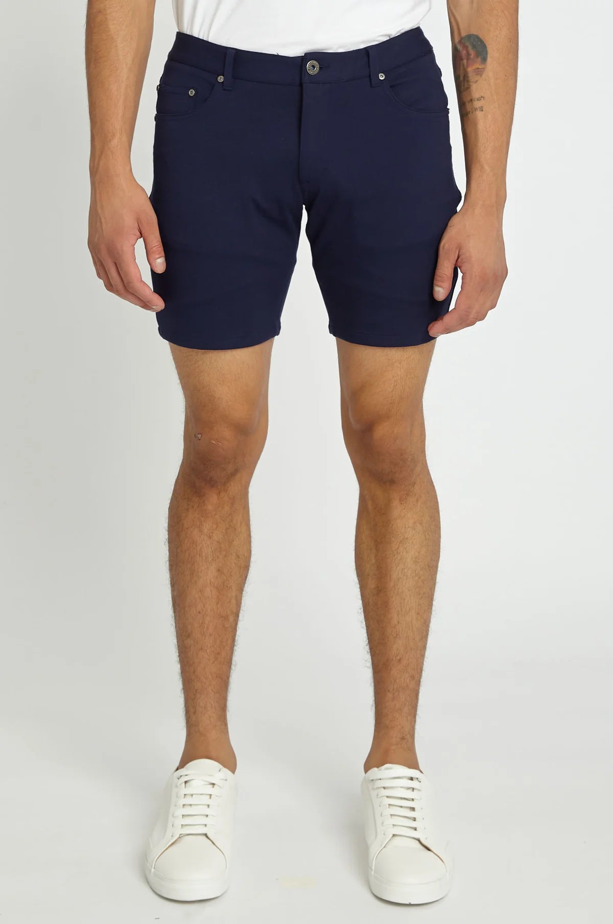 8" Inseam Stretch Knit Jeans Shorts
