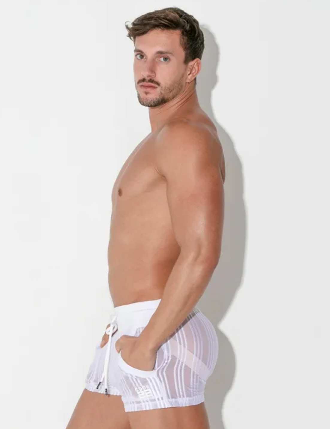 Mesh Pinstripe Short