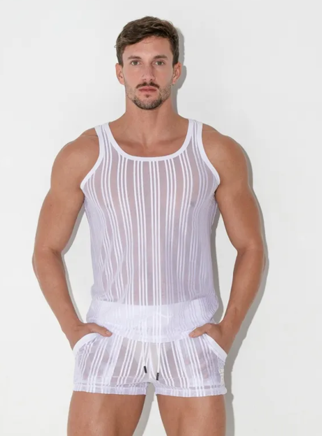 Mesh Pinstripe Tank