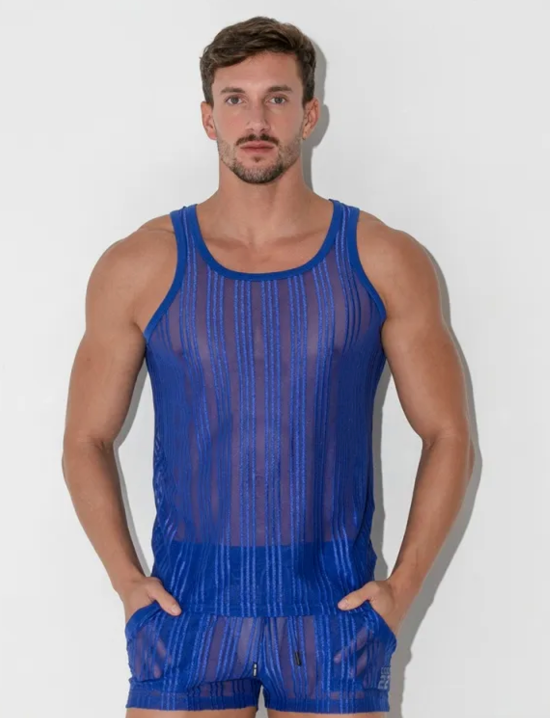 Mesh Pinstripe Tank