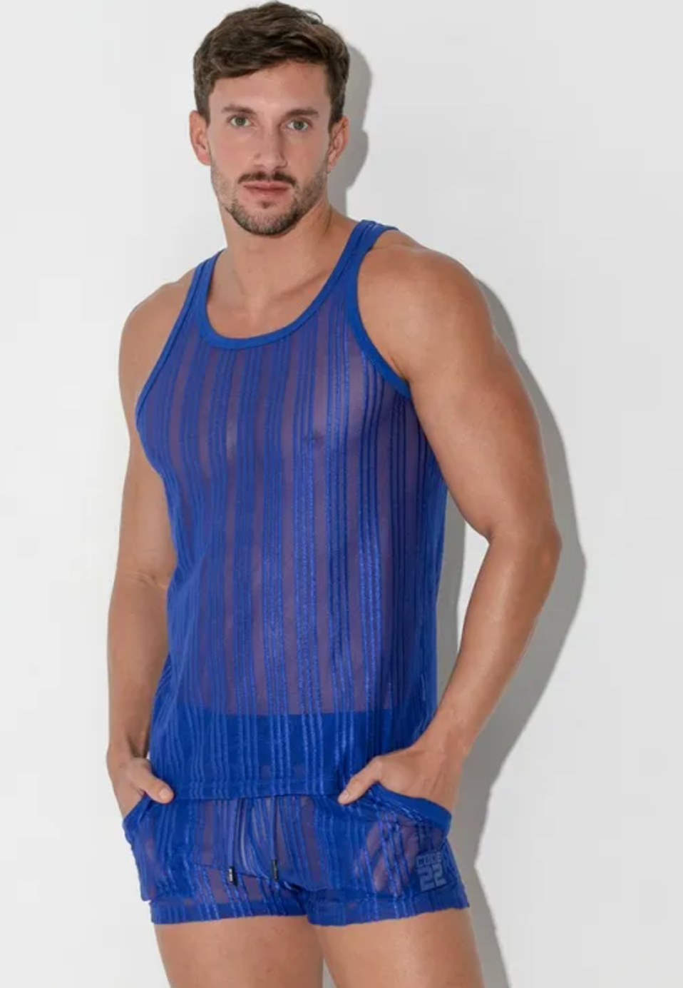 Mesh Pinstripe Tank