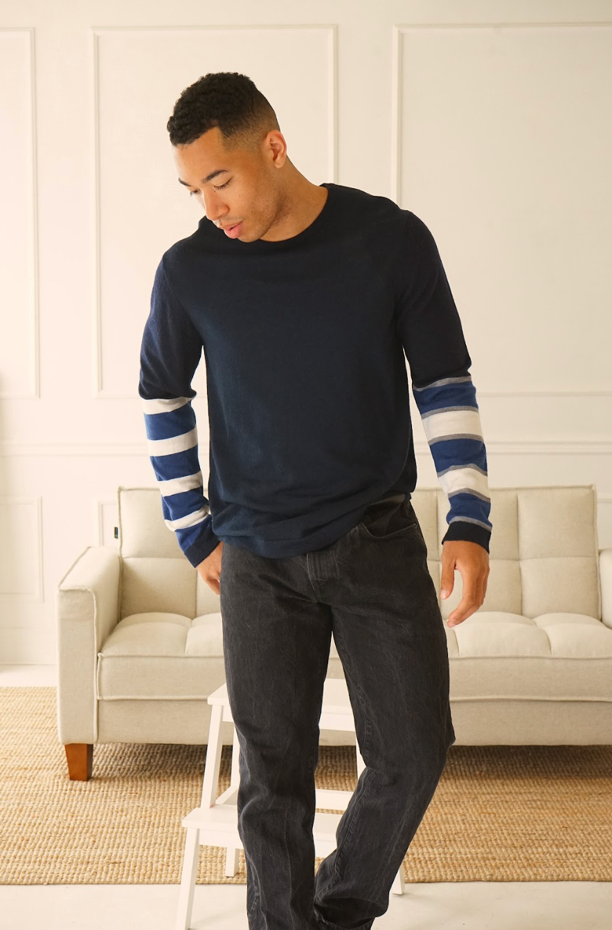 Erikson Fine knit Crew Stripe