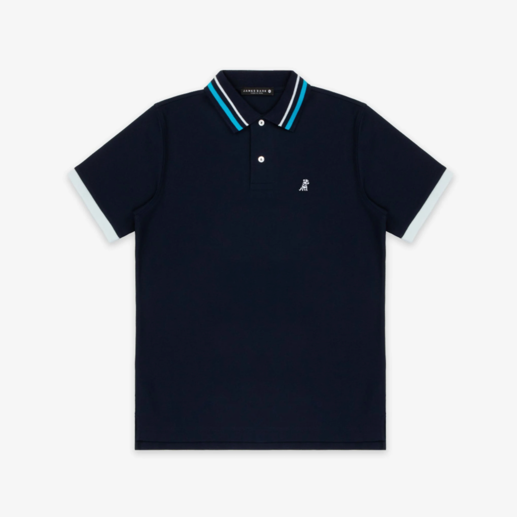 Striped Accent Collar Polo Shirt