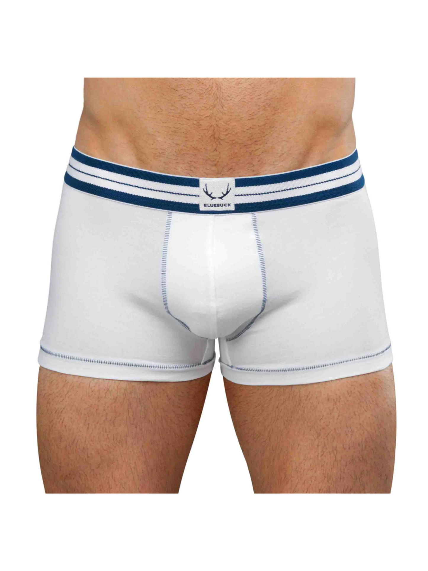 Classic Trunk White - Navy Stitch