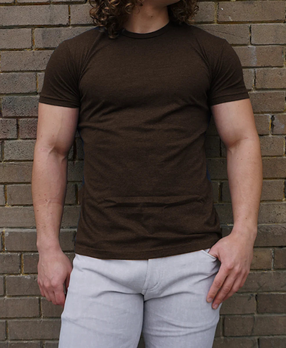 ROLO BASIC CREW NECK T-SHIRT - ESPRESSO