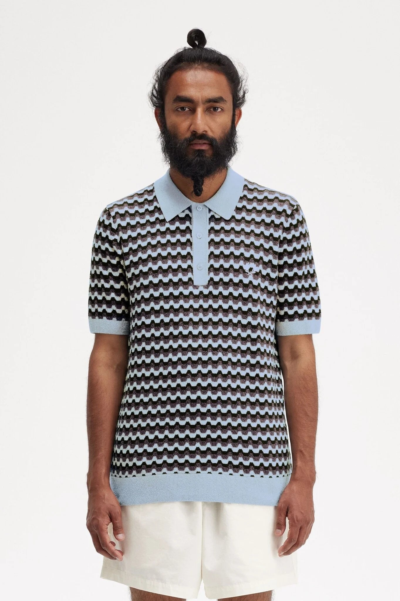 Boucle Jacquard Knitted Shirt