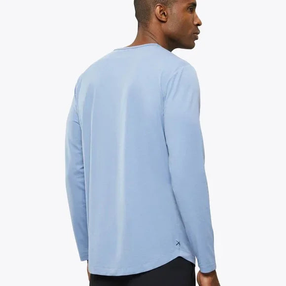 AO Long Sleeve Henley Curve-Hem