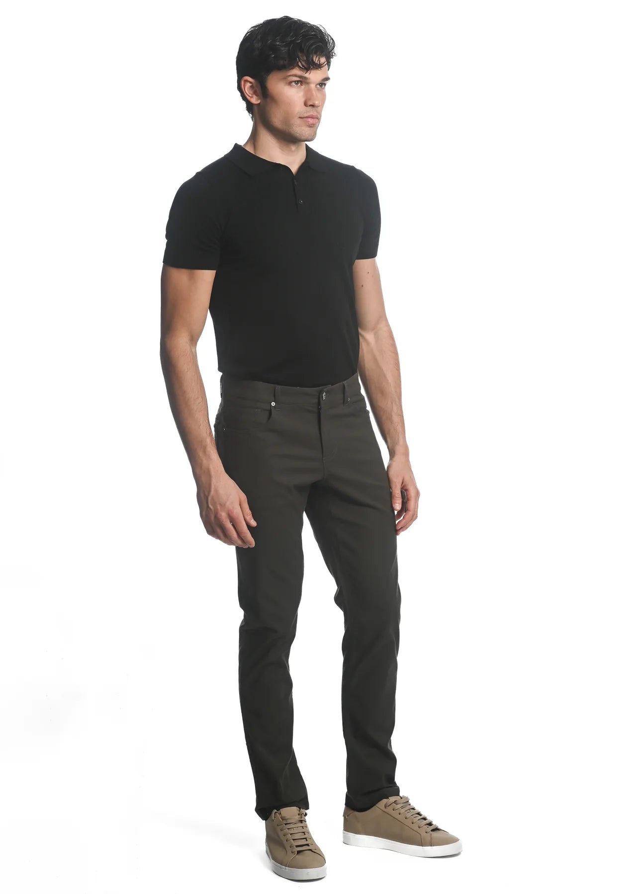 Carbon Textured Stretch Woven 5-Pocket Jeans