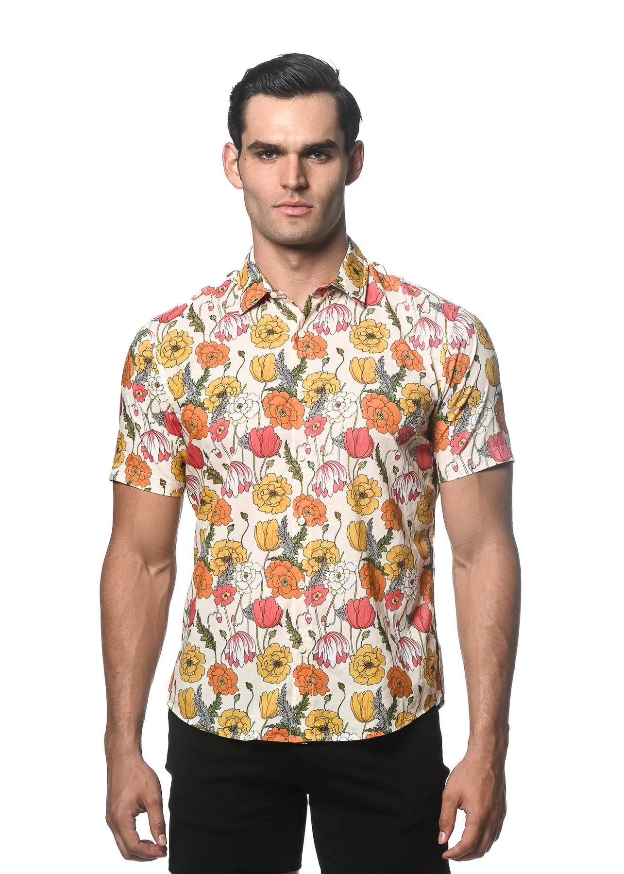 Printed Cotton Tencel S/S Shirt