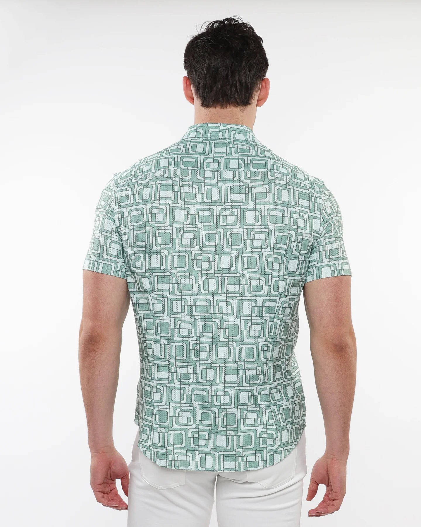 Open Knit Stretch Print S/S