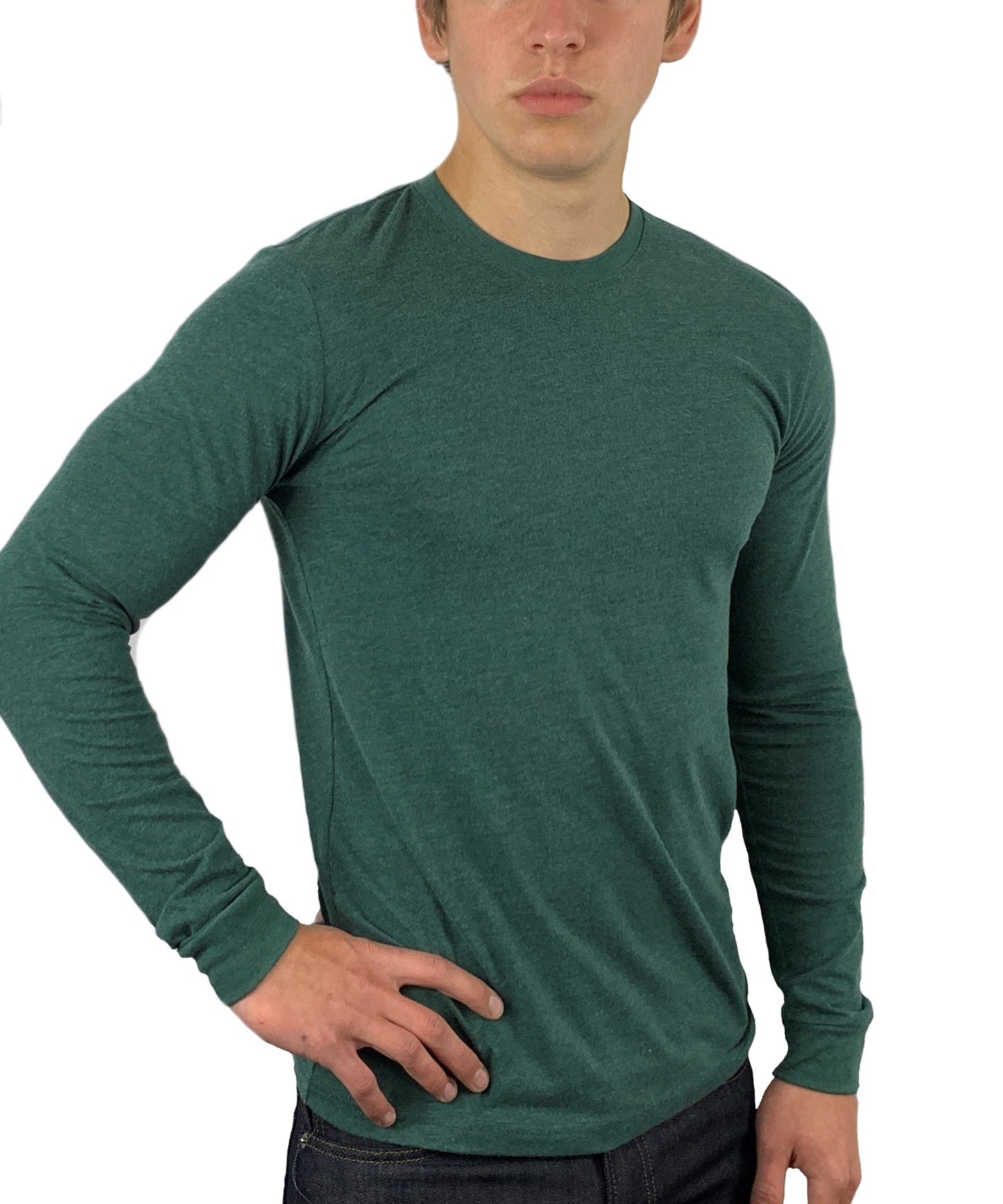 ROLO LUXURY LONG SLEEVE CREW NECK SHIRT EMERALD