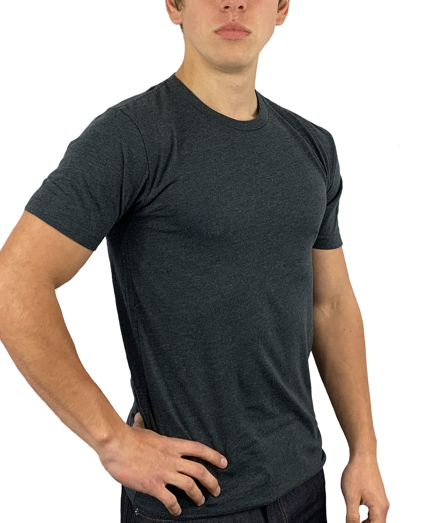 ROLO LUXURY CREW NECK T-SHIRT CHARCOAL