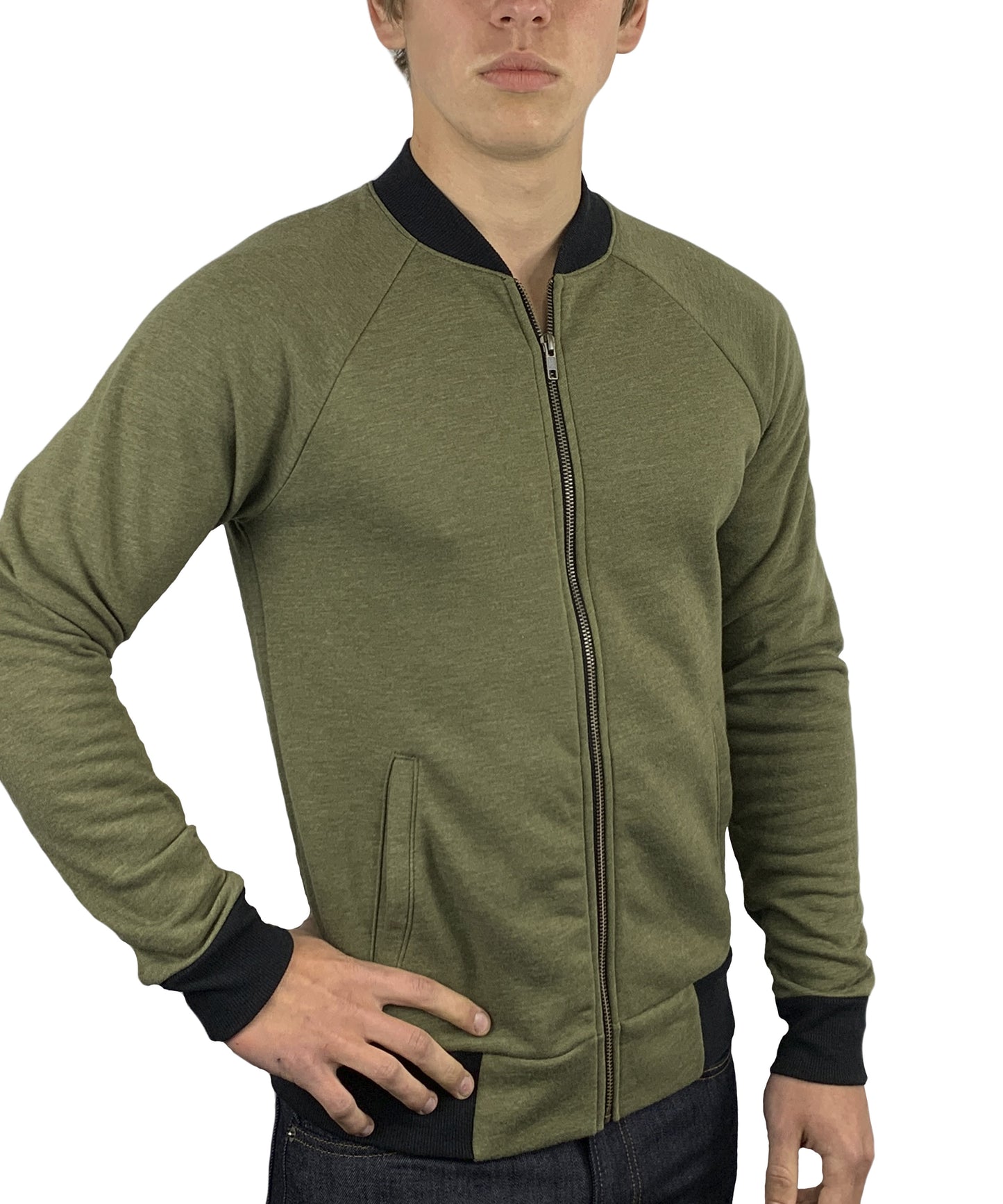 ROLO PREMIUM HEATHER BOMBER MILITARY GREEN