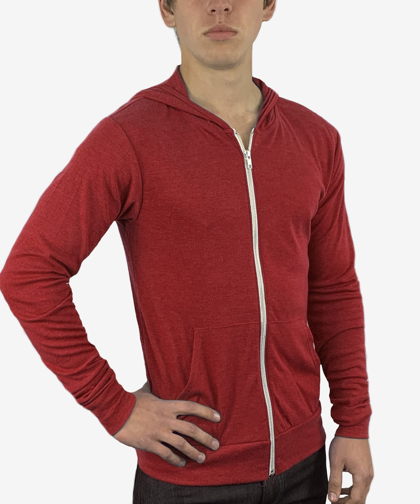 ROLO PREMIUM ZIP FRONT HOODIE RED