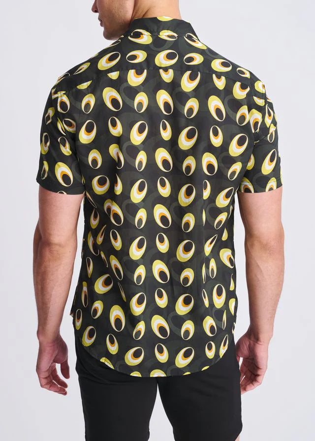 Printed Lightweight  Cotton/SilkShort Sleeve Shirt