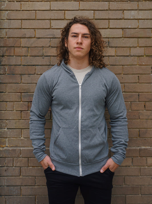 ROLO PREMIUM ZIP FRONT HOODIE GRAY