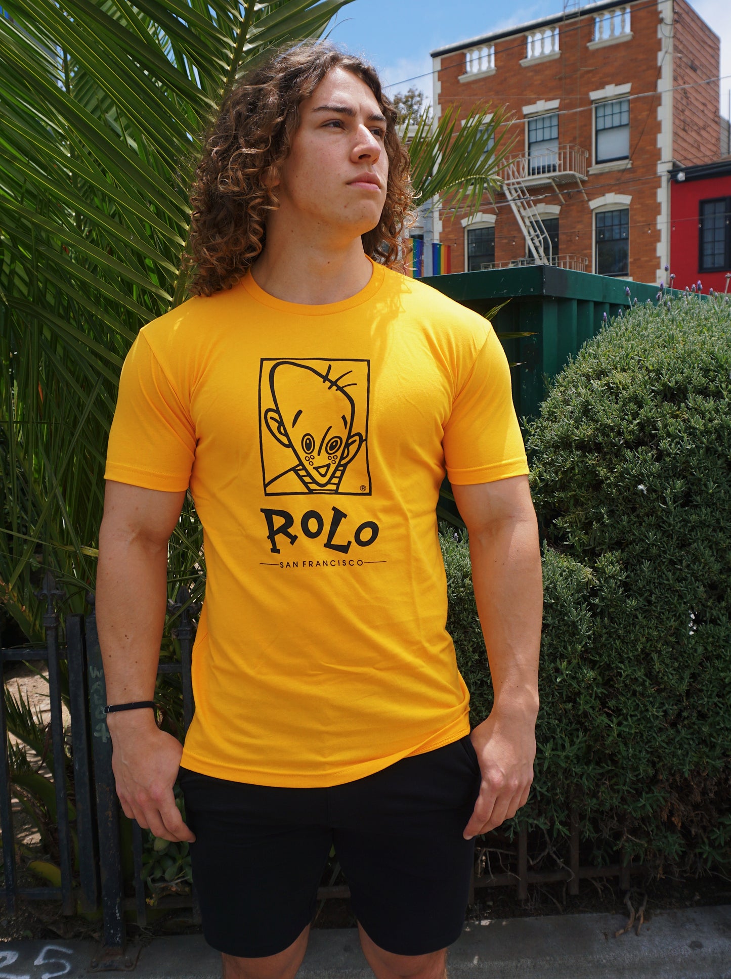 ROLO ORIGINALS LOGO TEE - BLACK ON YELLOW