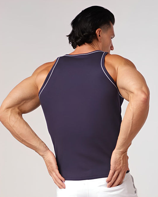 Rib Stretch Tencel Tank / Piping