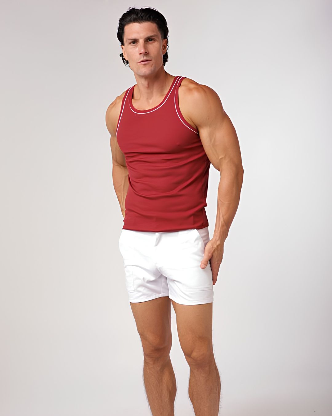 Rib Stretch Tencel Tank / Piping