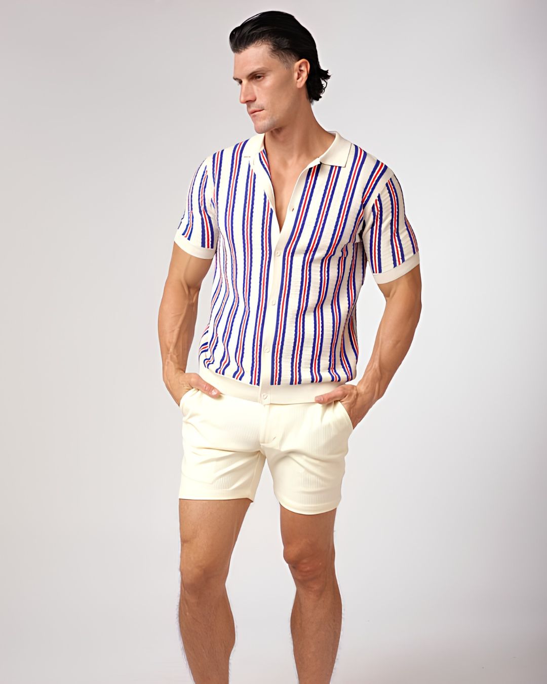 Silk/Tencel Button Front Knit Shirt