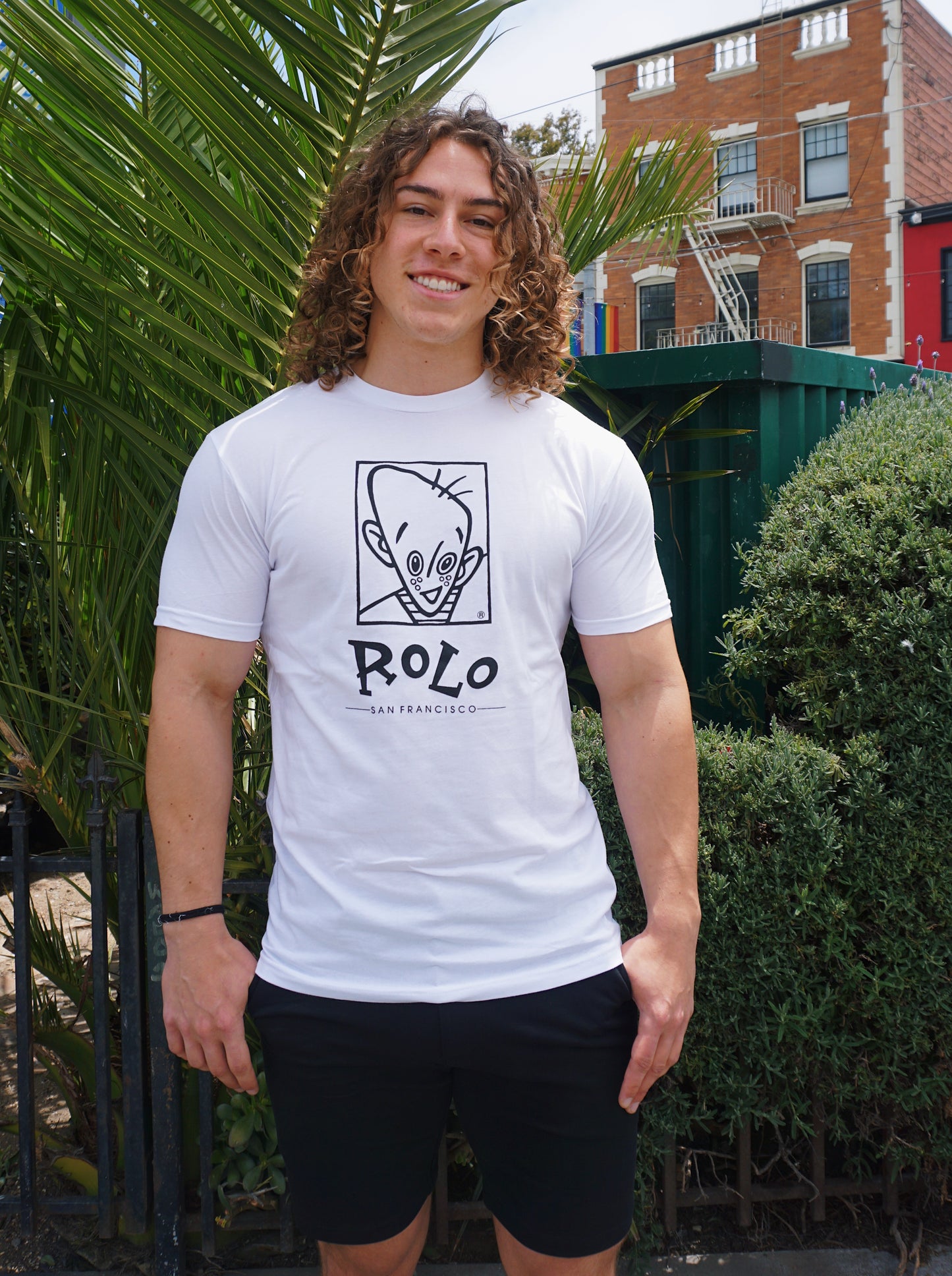 ROLO ORIGINALS LOGO TEE - BLACK ON LIGHT BLUE