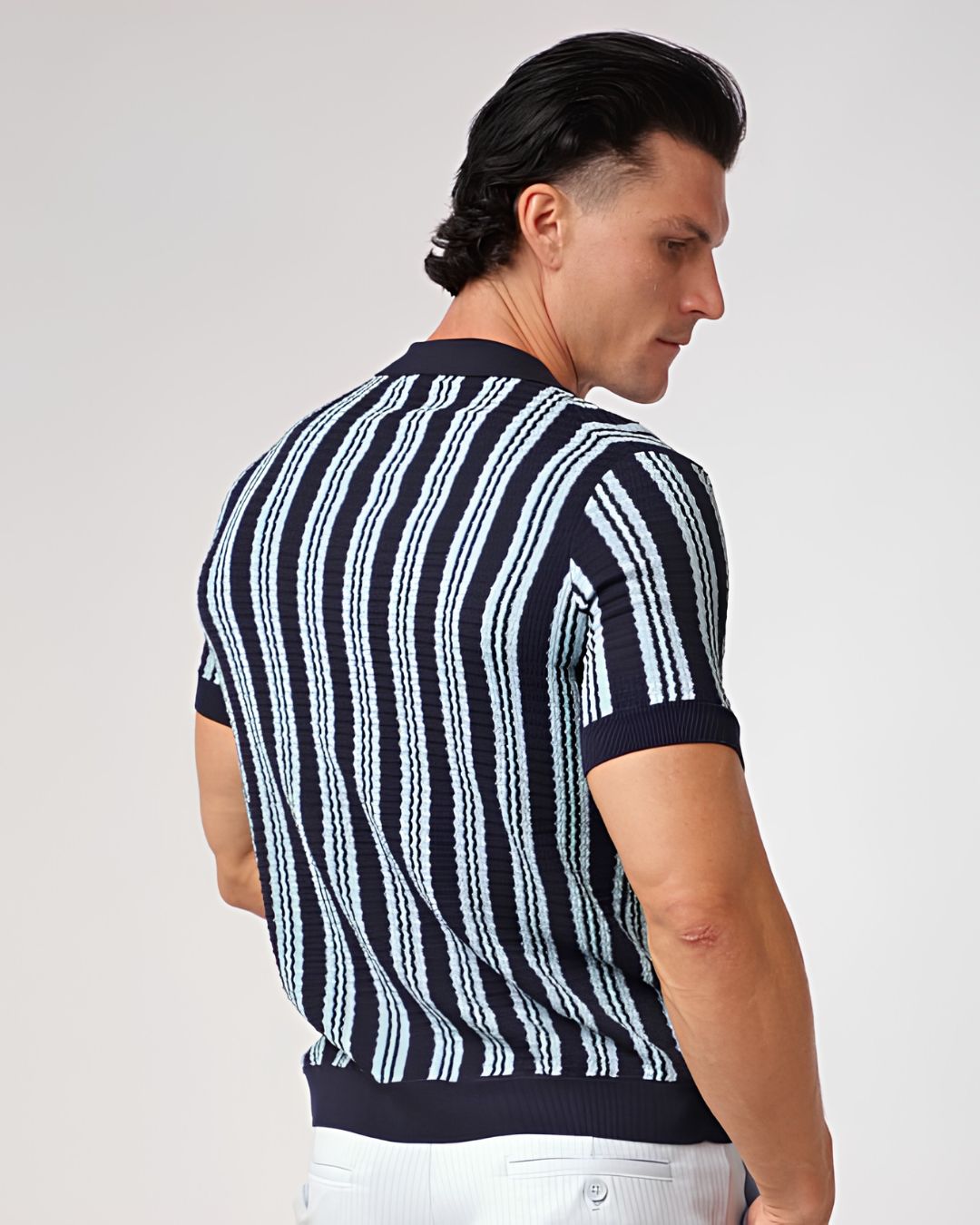 Silk/Tencel Button Front Knit Shirt