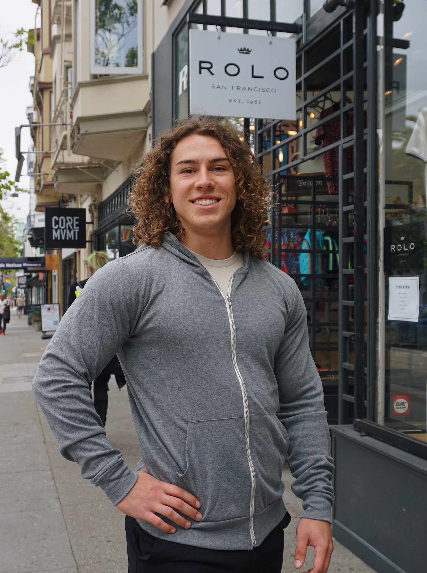 ROLO PREMIUM ZIP FRONT HOODIE GRAY