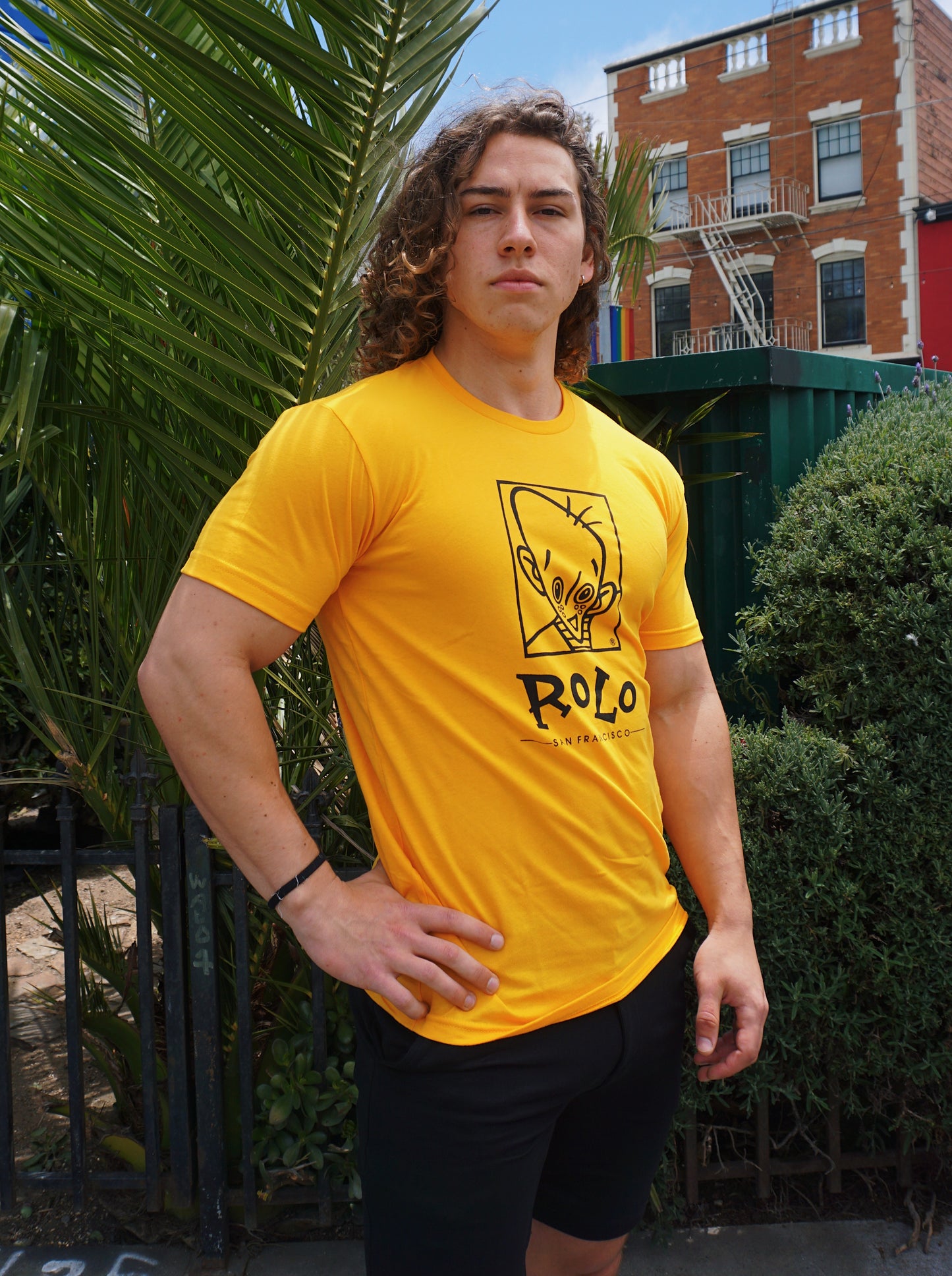 ROLO ORIGINALS LOGO TEE - BLACK ON YELLOW