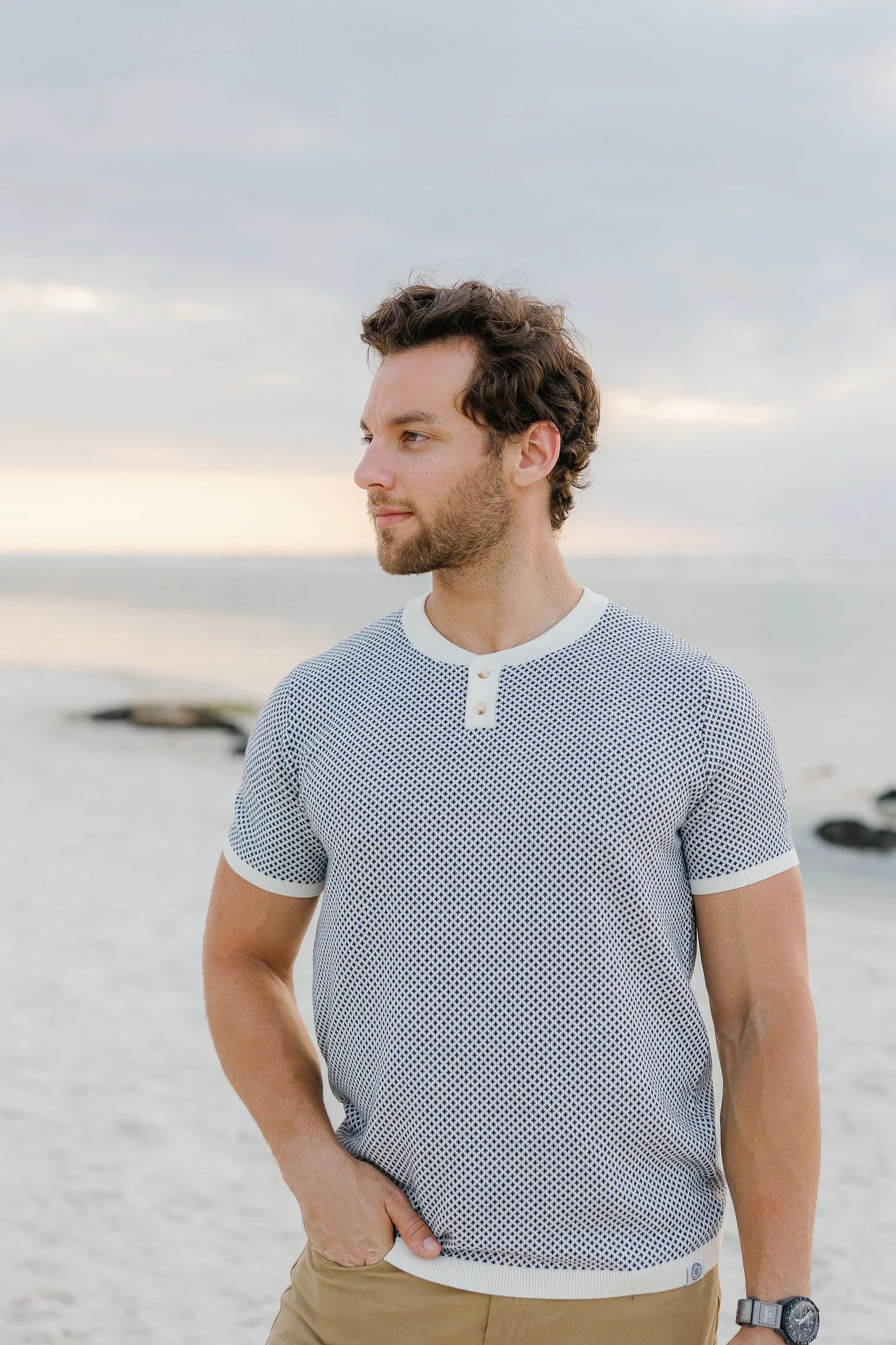Edgartown Seawell Knit Henley Tee